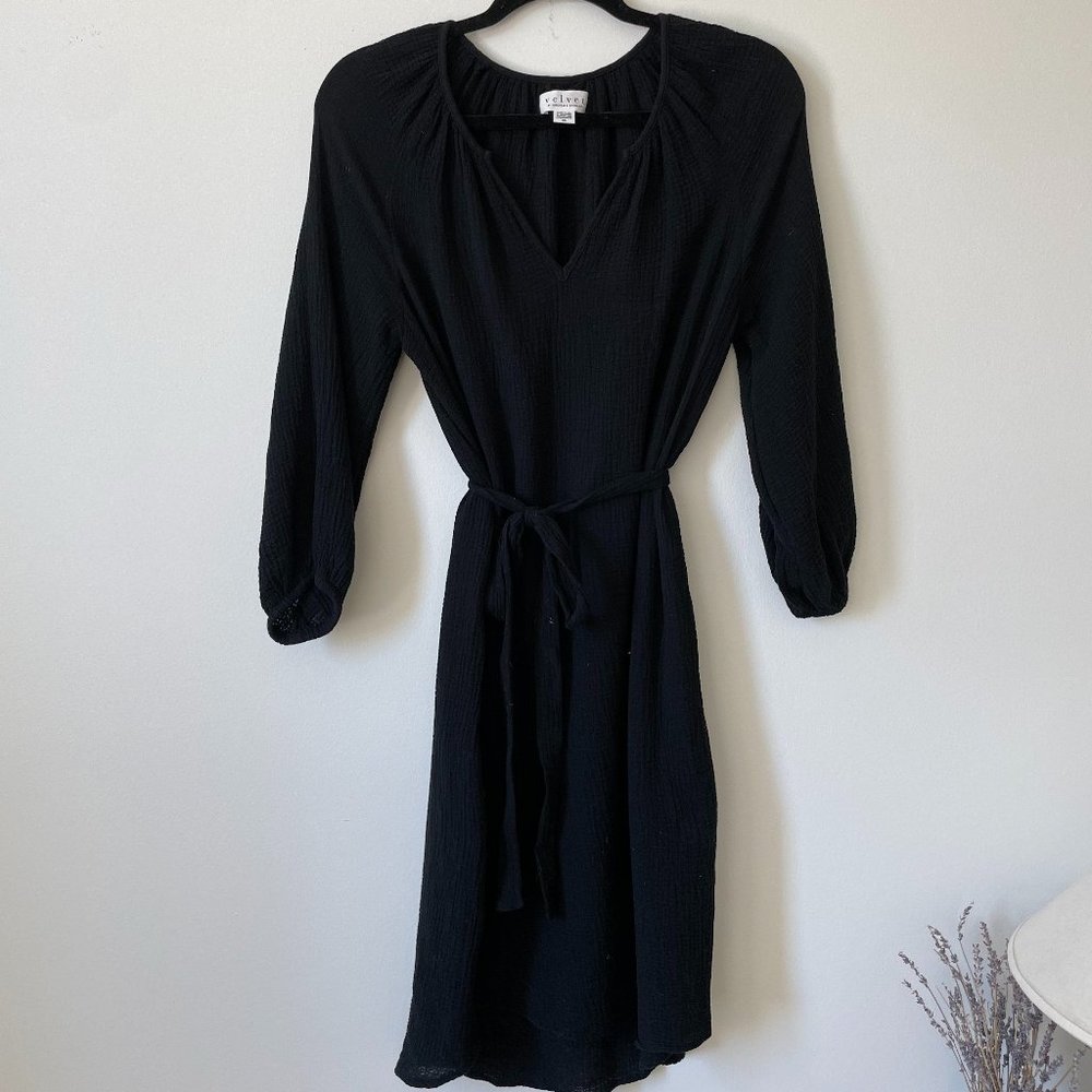 Velvet by Graham & Spencer Gauze Tie Dress Midi
